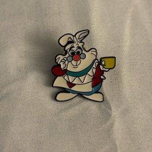 White Rabbit Enamel Pin, 90's Disney Alice in Wonderland, Collectable